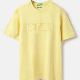 United Colors of Benetton Boys Lemon Yellow Cotton Printed T-Shirt-picture-18