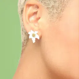 Sohi Gold Plated Party Designer Stone Stud Earrings image 2