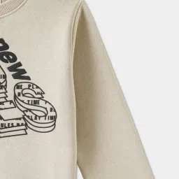 R&B Kids Beige Graphic Print Relaxed Fit Sweatshirt image 4