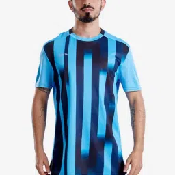 Kipsta by Decathlon Blue Slim Fit Striped Sports T-Shirt-image-4