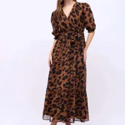 Styli Brown Regular Fit Printed Dress-picture-35