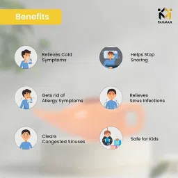 PAXMAX Porcelain Ceramic Neti Pot for Nasal Cleansing (Orange) image 5