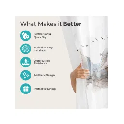 The Better Home Shower Curtain & Bathmat Multicolour image 3