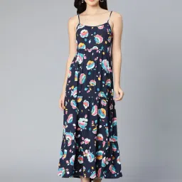 Oxolloxo Multicolor Printed Fit & Flare Dress-picture-48