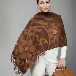 Mafadeny Brown Regular Fit Printed Stole image 5