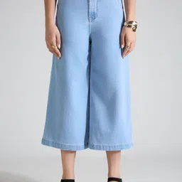 TARAMA Women Wide Leg Cotton Jeans-image-7