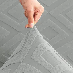 HOUSE OF QUIRK 8-Pcs Grey Patterned 220 GSM Chair Covers image 5