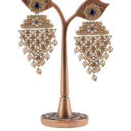piah Gold-Plated Triangular Drop Earrings image 2