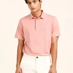 ANDAMEN Pink Regular Fit Polo T-Shirt-image-50