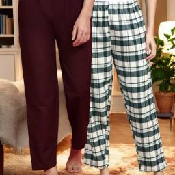 Kryptic Coffee Brown & Green Cotton Relaxed Fit Printed Lounge Pants - Pack of 2-picture-43