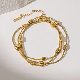 Designs & You Stainless Steel Gold-Plated Wraparound Bracelet image 3