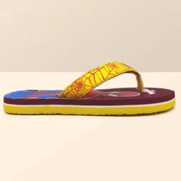 Kidsville Spiderman Printed Yellow & Maroon Flip Flops-picture-29