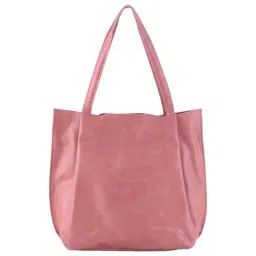 Toteteca Pink Solid Medium Tote Handbag-image-0
