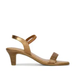 Bata Women's Gold Ankle Strap Sandals-picture-27