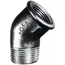 georg fischer Georg Elbow Fischer Black Oxide malleable Iron Fitting 45° male BSPT 1/2in to Female BSPP 1/2in, 770121104 (Pack of 5)-picture-14