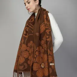 Mafadeny Brown Regular Fit Printed Stole image 3