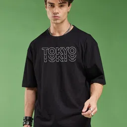 SMARTEES Typography Printed Round Neck Drop-Shoulder Sleeves Cotton Oversized T-shirt-picture-56