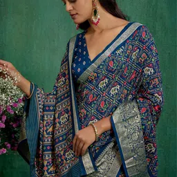 Sangria Patola Printed Saree With Border-picture-15