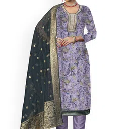 Maroosh Floral Embellished Beads and Stones Organza Unstitched Dress Material-image-75