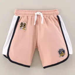 ToffyHouse Mid Thigh Length Cotton Lycra Shorts Placement Print- Pink-picture-28