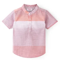 Babyhug Cotton Woven Half Sleeves Striped Kurta Shirt - Multicolor-image-48