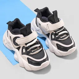 Oh! Pair Sneaker Shoes with Lace & Velcro Closure - Black-picture-18