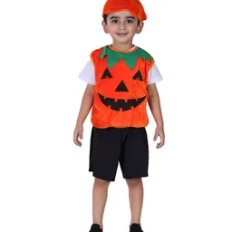 Itsmycostume Halloween Theme Carved Pumpkin Printed Halloween Costume Set - Orange-image-94
