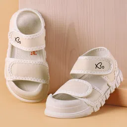 Babyoye Sandals With Velcro Closure with Brand Logo - White-picture-16