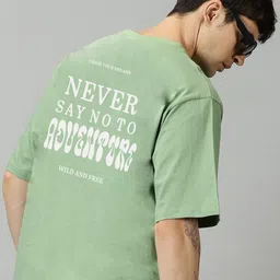 TEEFOX Men Typography Printed Round Neck Oversized T-shirt-picture-14