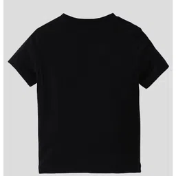 KAVEE Pure Cotton Friendship Day Theme Half Sleeves Best Friend Squad Text Printed Tee - Black image 3