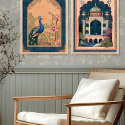 Kotart Brown & Blue 2 Pieces Wooden Birds and Animals Wall Arts-picture-37