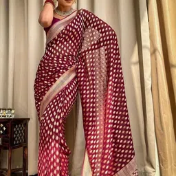 AdoreeStitch Ethnic Motifs Zari Art Silk Handloom Banarasi Saree image 4