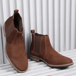 Teakwood Leathers Men Suede Mid-Top Chelsea Boots-picture-29