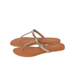 Kneetoes Women Gemglow Rose Gold Embellished T-Strap Sandals image 3