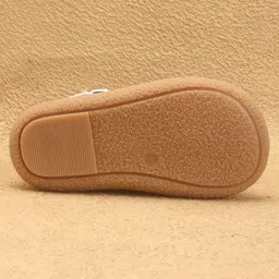 Babyoye Velcro Closure Ballerina With Bow Applique - Beige image 5