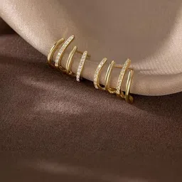 Vembley Gold-Plated Alloy Cubic Zirconia Studs image 3