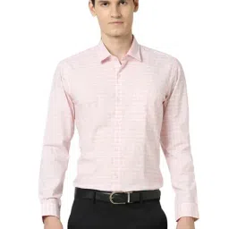 Peter England Pink Regular Fit Checks Shirt-picture-30
