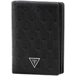 GUESS Black Textured Leather Bi-Fold Wallet-image-58