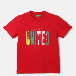 United Colors of Benetton Kids Red Cotton Printed T-Shirt-picture-20