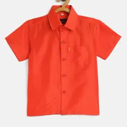 THANGAMAGAN Kids Red Solid Lining Shirt-picture-11