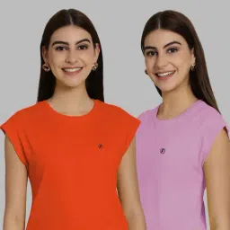 Friskers Orange & Purple Slim Fit Sports T-Shirts - Pack Of 2-picture-38