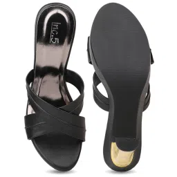 Inc.5 Women's Black Cross Strap Sandals image 3