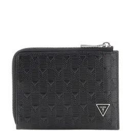GUESS Black Textured Leather Wallets-image-88