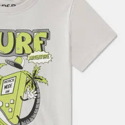 R&B Boys Grey Cotton Graphic Print T-Shirt image 3