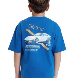 Rare Ones Boys Blue Cotton Graphic T-Shirt image 2