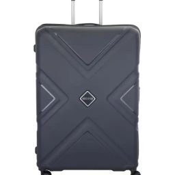 American Tourister Black Krossplus Textured Large Hard Sided Checked Luggage-picture-10