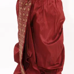 VASTRAMAY Kids Maroon Embroidered Dhoti image 5
