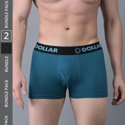 Dollar Bigboss Assorted Cotton Regular Fit Trunks - Pack Of 2-picture-6