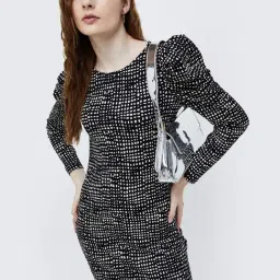 Ginger by Lifestyle Black Printed Bodycon Dress-image-15