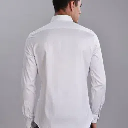 TOMMY HILFIGER Light Grey Slim Fit Cotton Spread Collar Shirt image 2